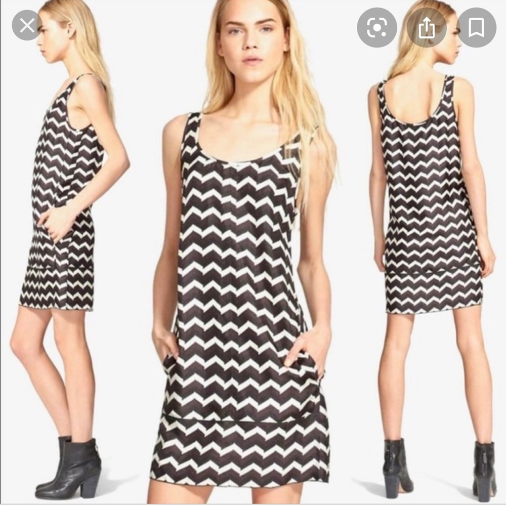 Rag & Bone Allie chevron silk tank shift dress